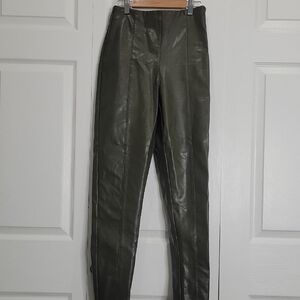 ASOS Olive Green Faux Leather Pants Size Small